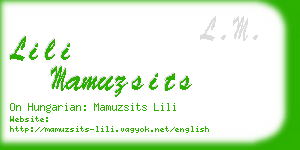 lili mamuzsits business card